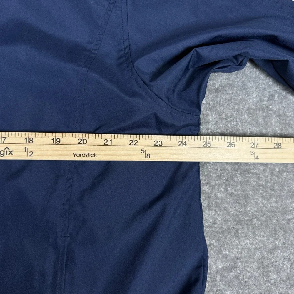 Adidas Windbreaker Jacket Men's Medium Navy Blue Mesh Lined Hooded‎ Full Zip